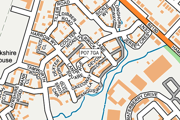 PO7 7GA map - OS OpenMap – Local (Ordnance Survey)