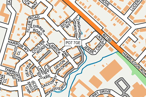 PO7 7GE map - OS OpenMap – Local (Ordnance Survey)