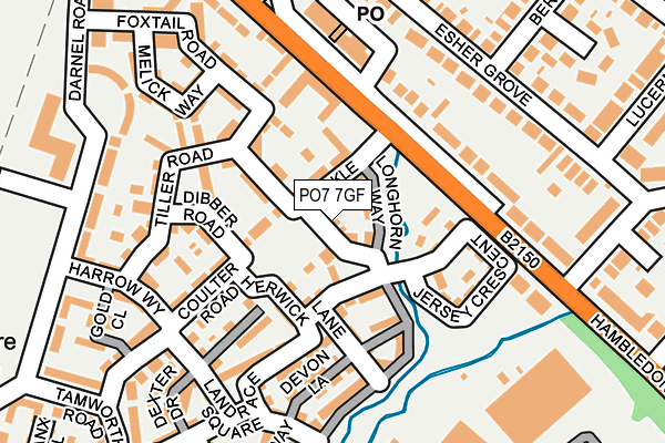 PO7 7GF map - OS OpenMap – Local (Ordnance Survey)