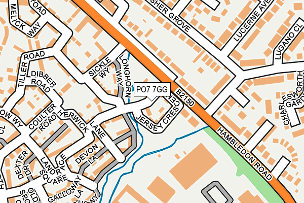 PO7 7GG map - OS OpenMap – Local (Ordnance Survey)