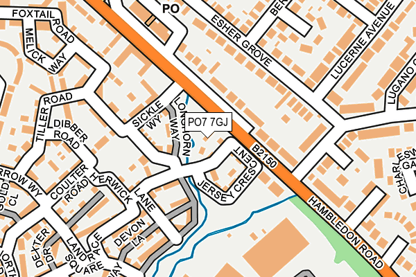 PO7 7GJ map - OS OpenMap – Local (Ordnance Survey)