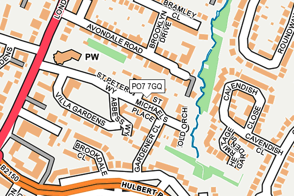 PO7 7GQ map - OS OpenMap – Local (Ordnance Survey)