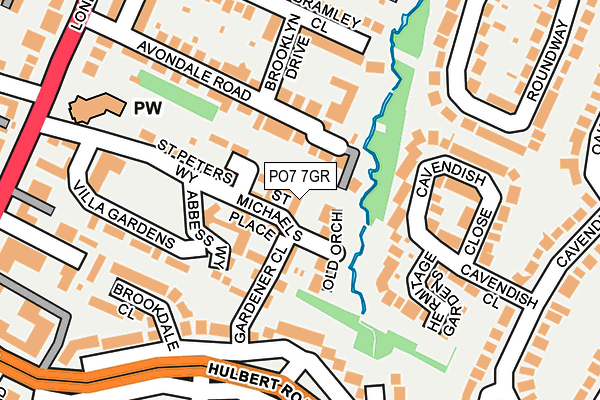 PO7 7GR map - OS OpenMap – Local (Ordnance Survey)