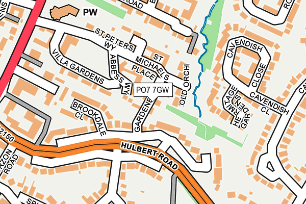 PO7 7GW map - OS OpenMap – Local (Ordnance Survey)
