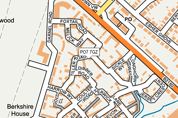 PO7 7GZ map - OS OpenMap – Local (Ordnance Survey)