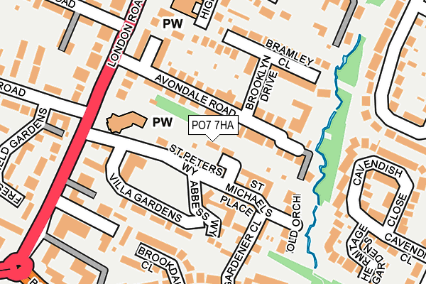PO7 7HA map - OS OpenMap – Local (Ordnance Survey)