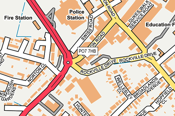 PO7 7HB map - OS OpenMap – Local (Ordnance Survey)