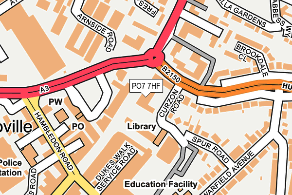PO7 7HF map - OS OpenMap – Local (Ordnance Survey)
