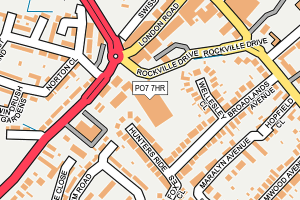 PO7 7HR map - OS OpenMap – Local (Ordnance Survey)