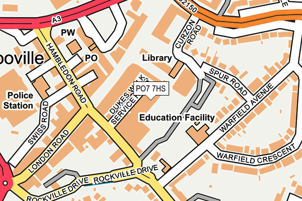 PO7 7HS map - OS OpenMap – Local (Ordnance Survey)