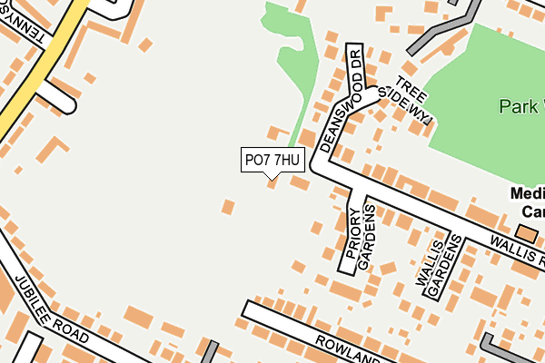 PO7 7HU map - OS OpenMap – Local (Ordnance Survey)