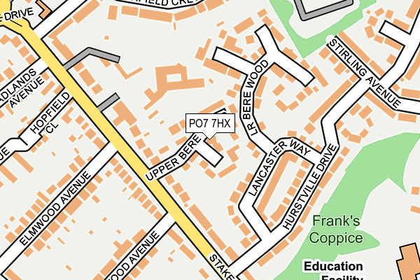 PO7 7HX map - OS OpenMap – Local (Ordnance Survey)
