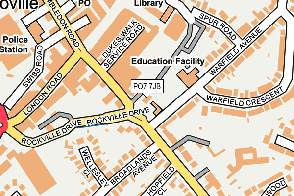 PO7 7JB map - OS OpenMap – Local (Ordnance Survey)