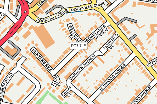 PO7 7JE map - OS OpenMap – Local (Ordnance Survey)