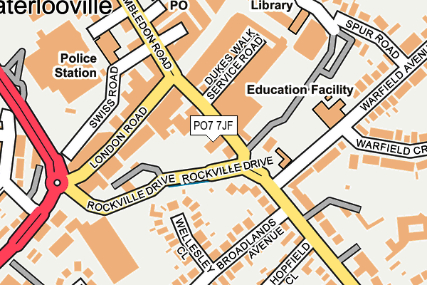 PO7 7JF map - OS OpenMap – Local (Ordnance Survey)