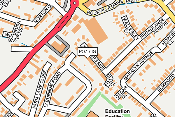 PO7 7JG map - OS OpenMap – Local (Ordnance Survey)