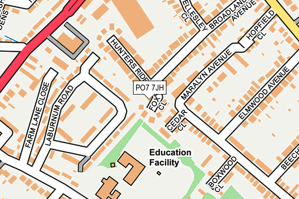 PO7 7JH map - OS OpenMap – Local (Ordnance Survey)