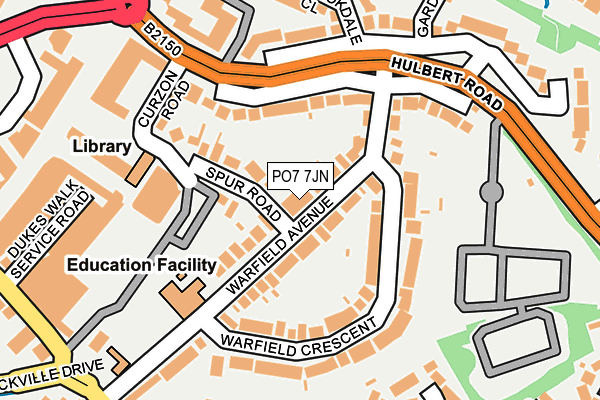 PO7 7JN map - OS OpenMap – Local (Ordnance Survey)