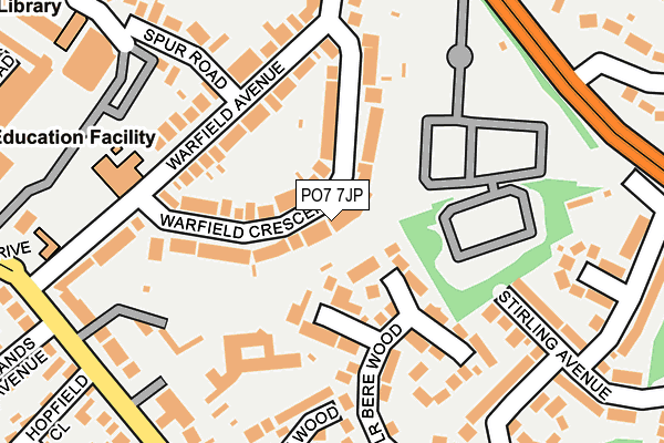 PO7 7JP map - OS OpenMap – Local (Ordnance Survey)