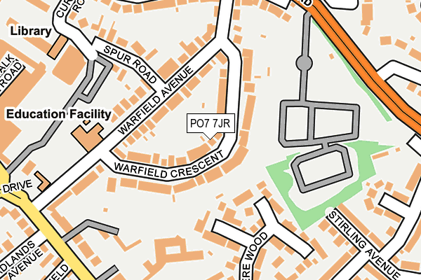 PO7 7JR map - OS OpenMap – Local (Ordnance Survey)