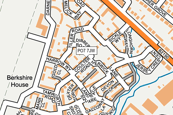 PO7 7JW map - OS OpenMap – Local (Ordnance Survey)