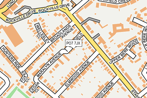 PO7 7JX map - OS OpenMap – Local (Ordnance Survey)