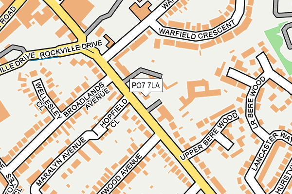 PO7 7LA map - OS OpenMap – Local (Ordnance Survey)