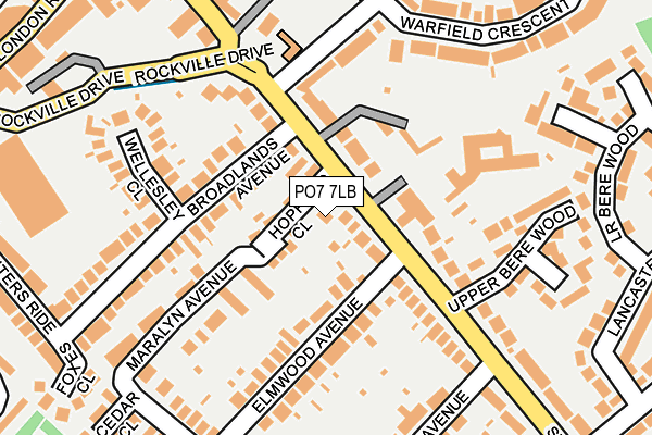 PO7 7LB map - OS OpenMap – Local (Ordnance Survey)