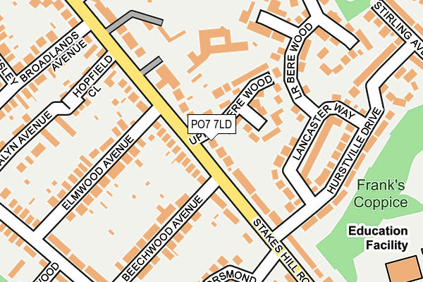 PO7 7LD map - OS OpenMap – Local (Ordnance Survey)