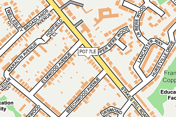 PO7 7LE map - OS OpenMap – Local (Ordnance Survey)