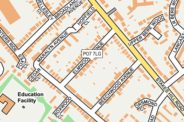 PO7 7LG map - OS OpenMap – Local (Ordnance Survey)