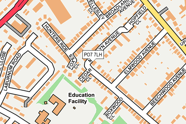 PO7 7LH map - OS OpenMap – Local (Ordnance Survey)