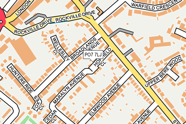 PO7 7LJ map - OS OpenMap – Local (Ordnance Survey)