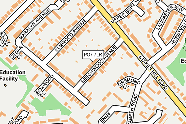PO7 7LR map - OS OpenMap – Local (Ordnance Survey)