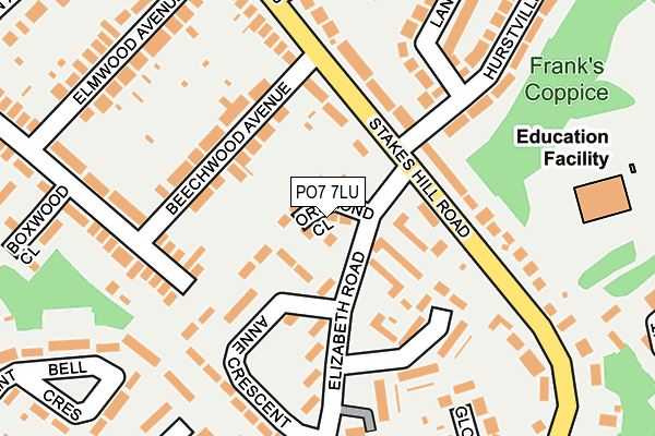 PO7 7LU map - OS OpenMap – Local (Ordnance Survey)