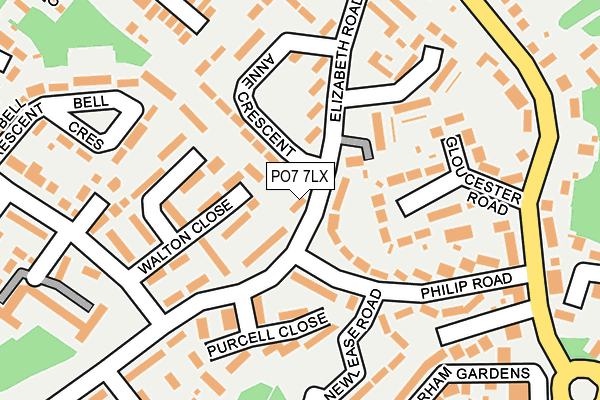 PO7 7LX map - OS OpenMap – Local (Ordnance Survey)