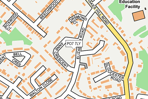 PO7 7LY map - OS OpenMap – Local (Ordnance Survey)