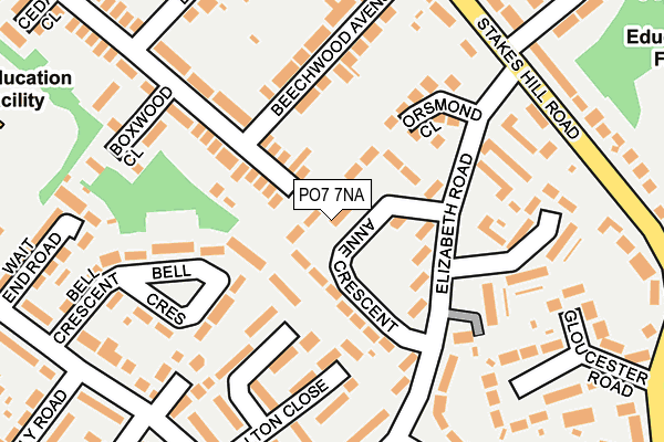 PO7 7NA map - OS OpenMap – Local (Ordnance Survey)