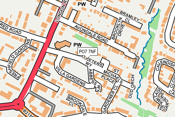 PO7 7NF map - OS OpenMap – Local (Ordnance Survey)