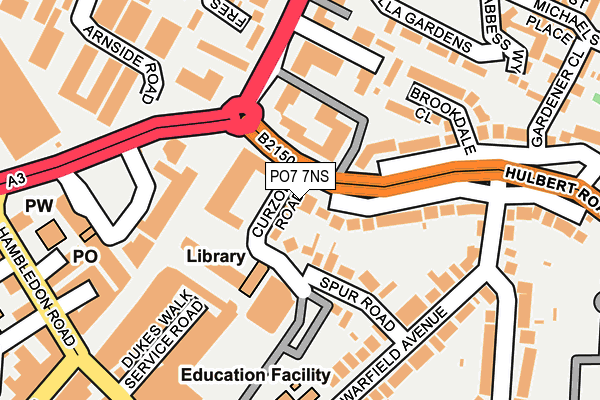 PO7 7NS map - OS OpenMap – Local (Ordnance Survey)