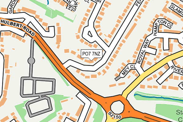 PO7 7NZ map - OS OpenMap – Local (Ordnance Survey)