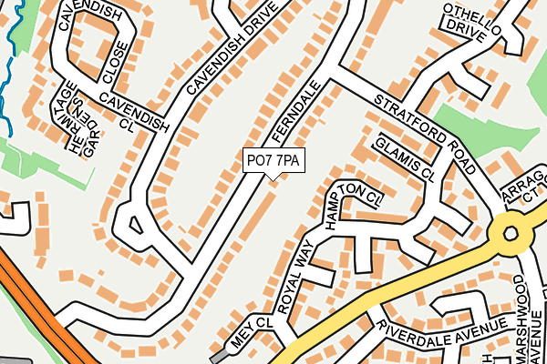 PO7 7PA map - OS OpenMap – Local (Ordnance Survey)