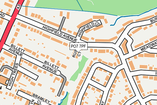 PO7 7PF map - OS OpenMap – Local (Ordnance Survey)