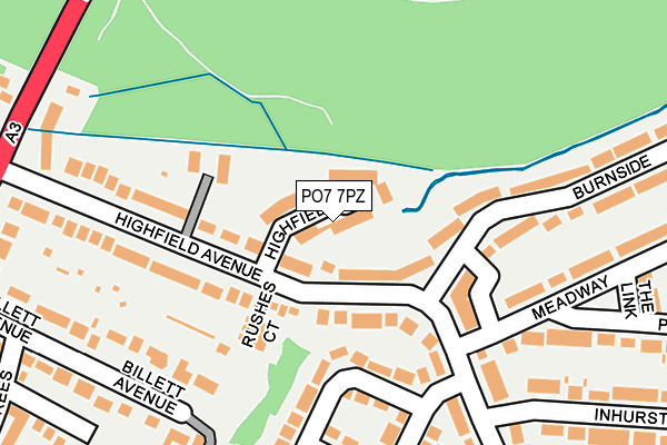 PO7 7PZ map - OS OpenMap – Local (Ordnance Survey)