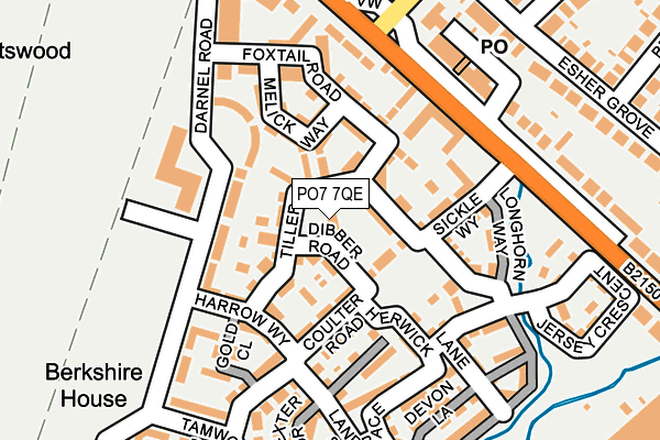 PO7 7QE map - OS OpenMap – Local (Ordnance Survey)