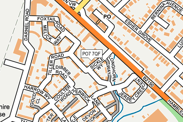 PO7 7QF map - OS OpenMap – Local (Ordnance Survey)