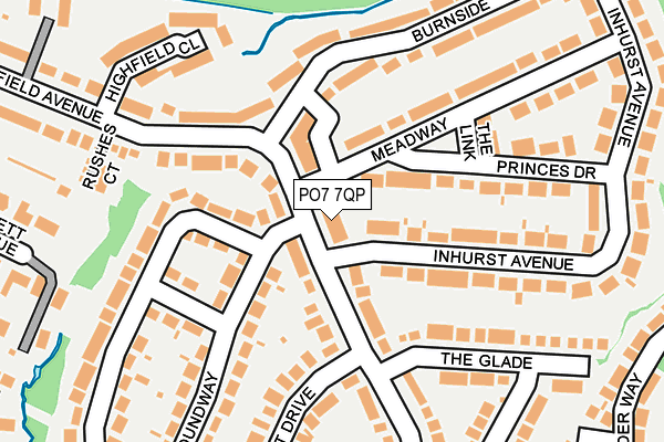 PO7 7QP map - OS OpenMap – Local (Ordnance Survey)