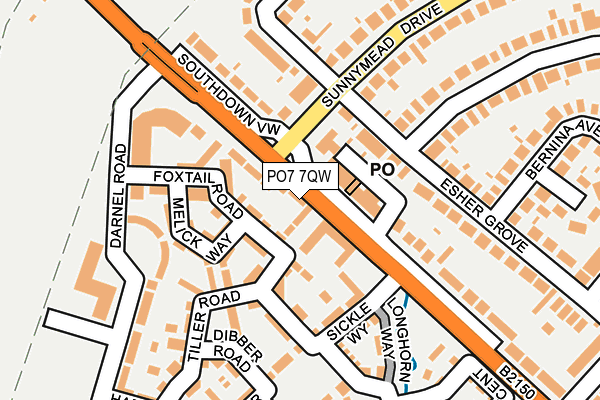 PO7 7QW map - OS OpenMap – Local (Ordnance Survey)
