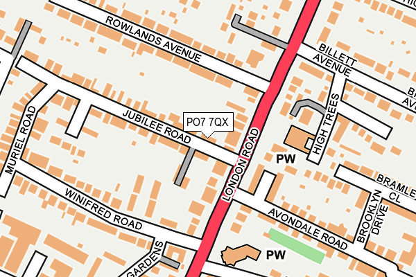 PO7 7QX map - OS OpenMap – Local (Ordnance Survey)