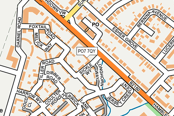 PO7 7QY map - OS OpenMap – Local (Ordnance Survey)